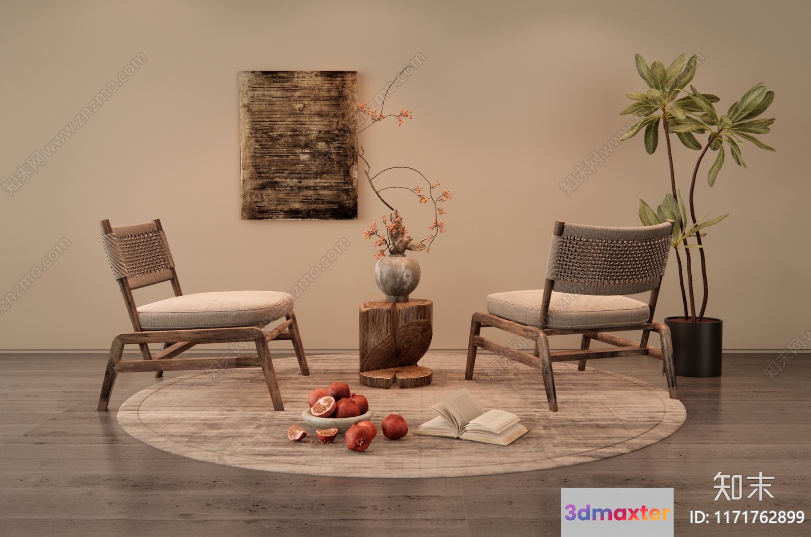 Cozy Living Room 3D Model - 10267 - VRAY Render