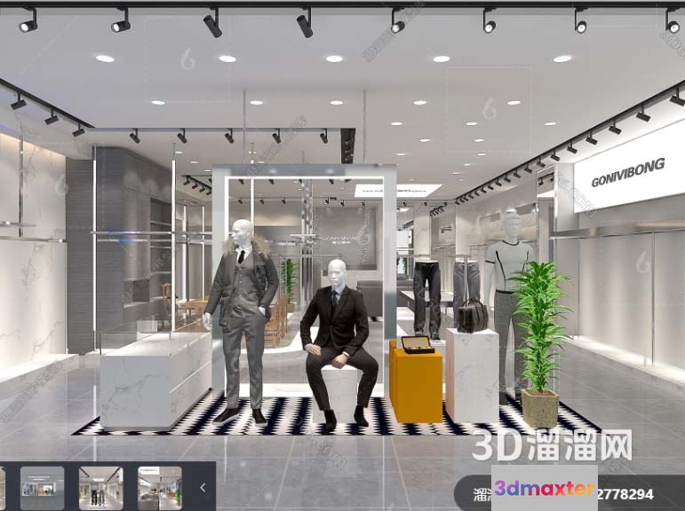 Modern Clothing Store 3D Model - 18346 - VRAY Render