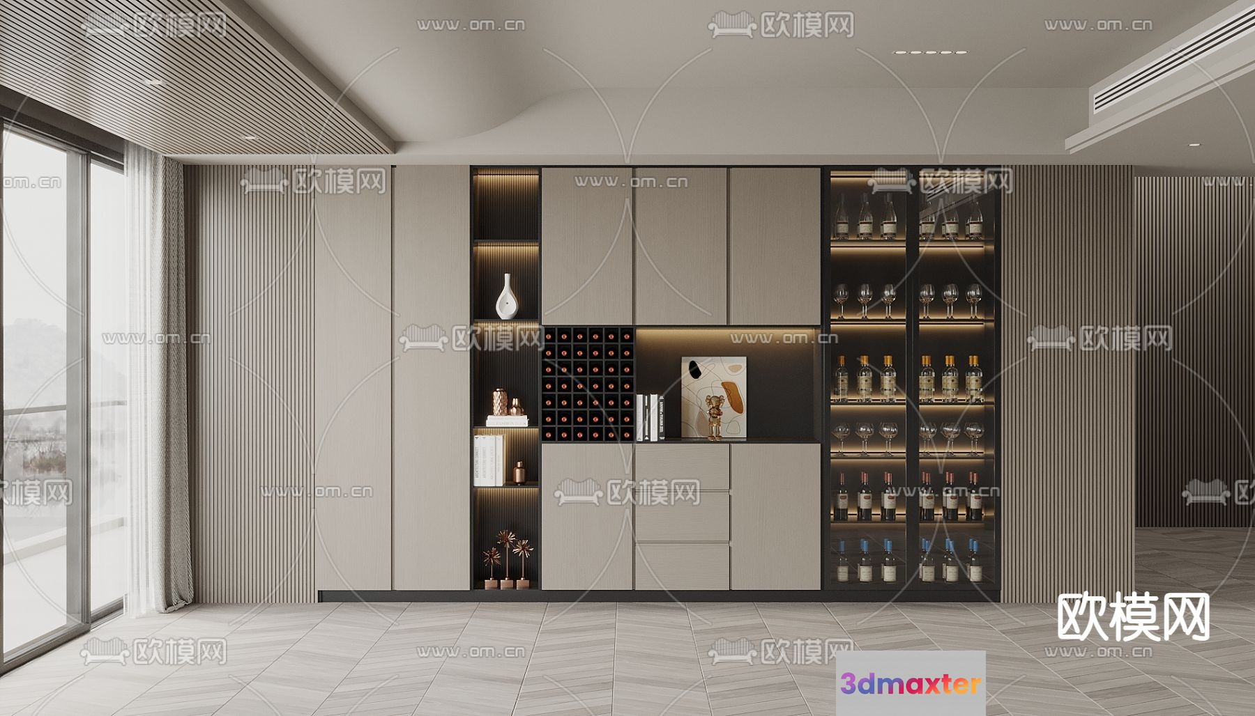 Modern Living Room 3D Model - 19120 - VRAY Render