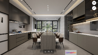 Modern Kitchen Design 3D Model - 6288 - VRAY Render