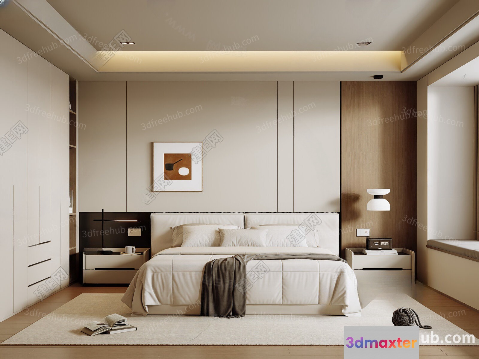 Cozy Bedroom 3D Model - 21917 - VRAY Render