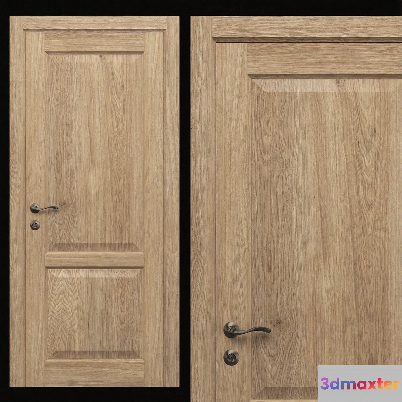 Two Wooden Doors 3D Model - 20704 - VRAY Render