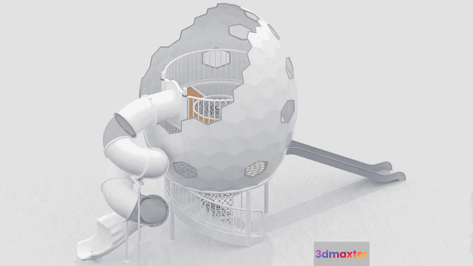 A Playground Structure With A Slide 3D Model - 15733 - VRAY Render