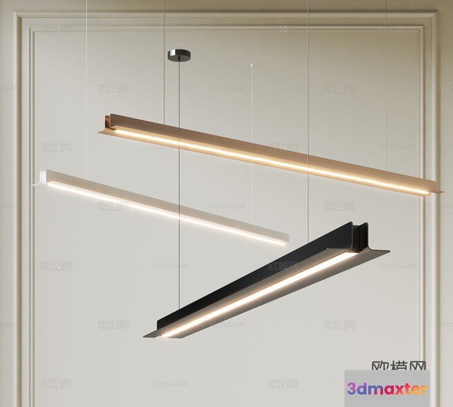 Gold Light Fixture 3D Model - 7745 - VRAY Render