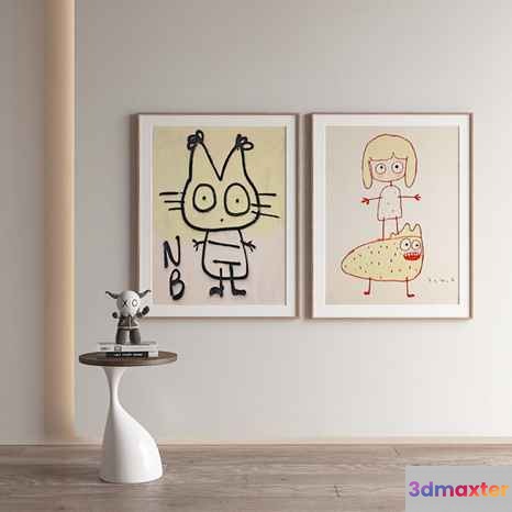 Modern Art Display 3D Model - 11099 - VRAY Render