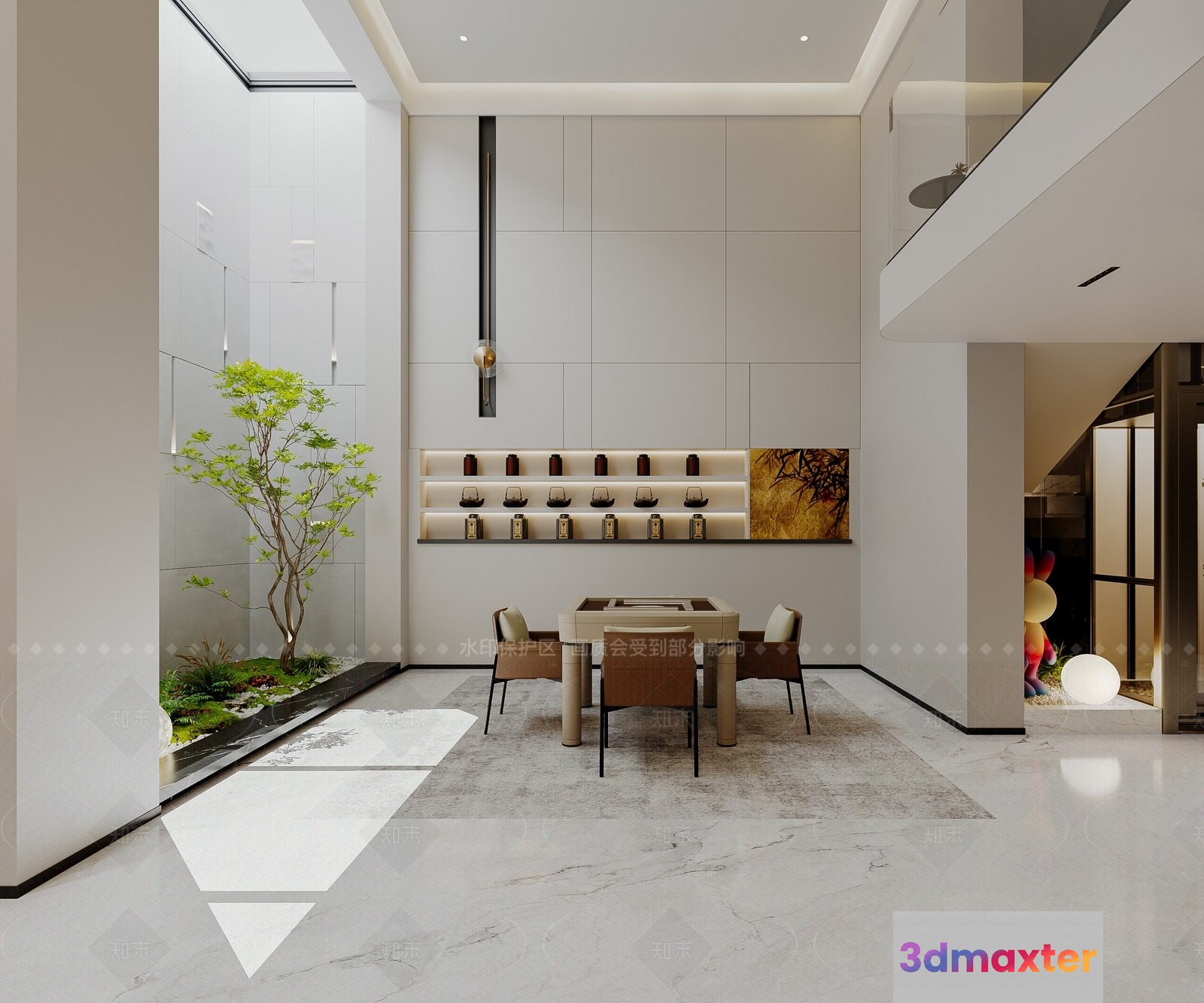 Modern High-Ceilinged Room 3D Model - 20133 - VRAY Render