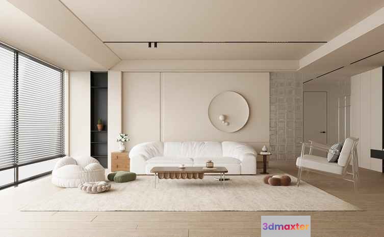 Modern Living Room 3D Model - 4847 - VRAY Render