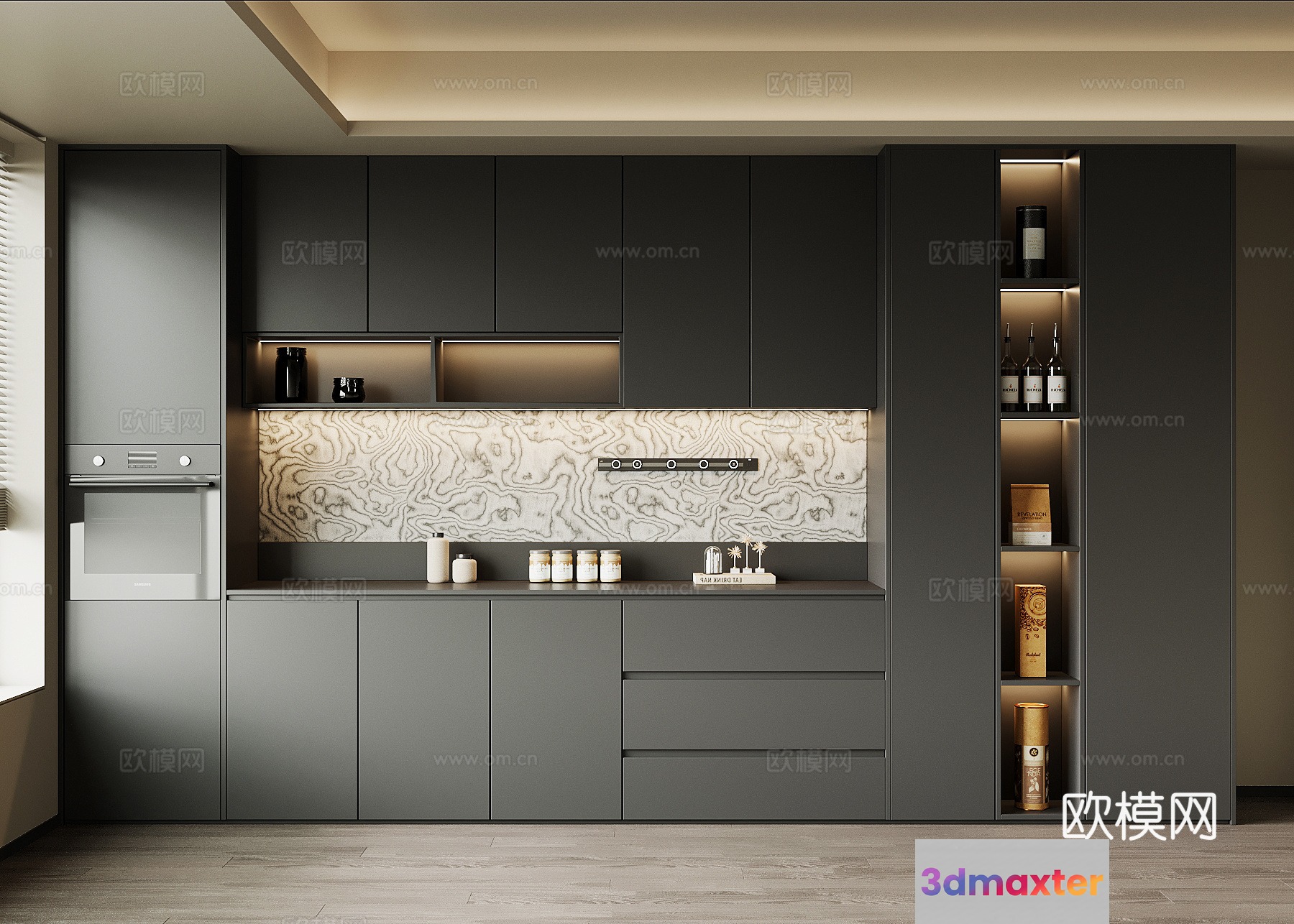 Modern Kitchen 3D Model - 20717 - VRAY Render