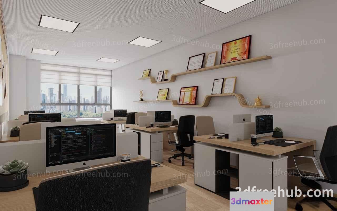 Modern Office Space 3D Model - 23475 - VRAY Render