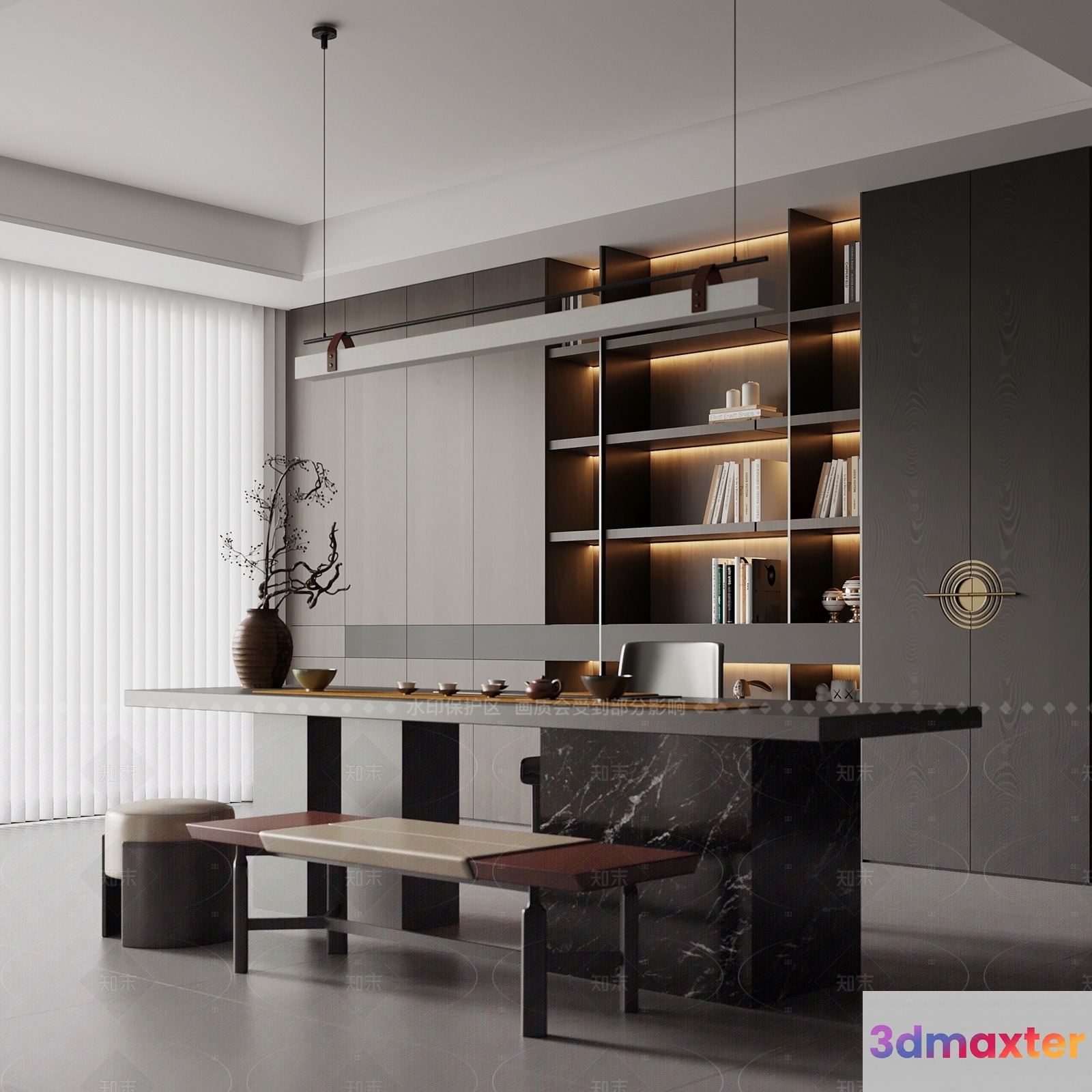 Modern Office Space 3D Model - 2111 - VRAY Render