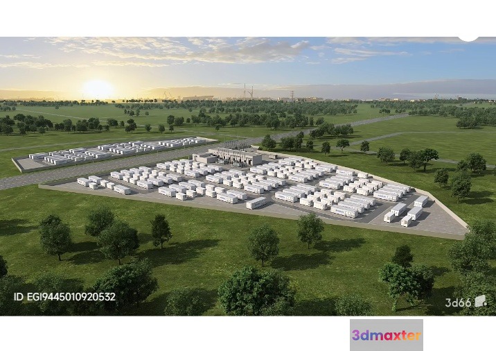 A Large White Trucking Yard 3D Model - 11035 - VRAY Render