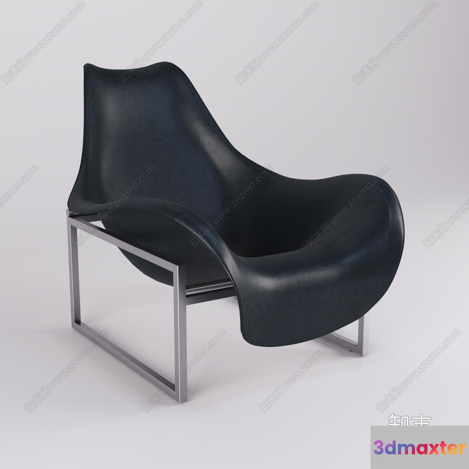 Modern Black Leather Chair 3D Model - 2692 - VRAY Render