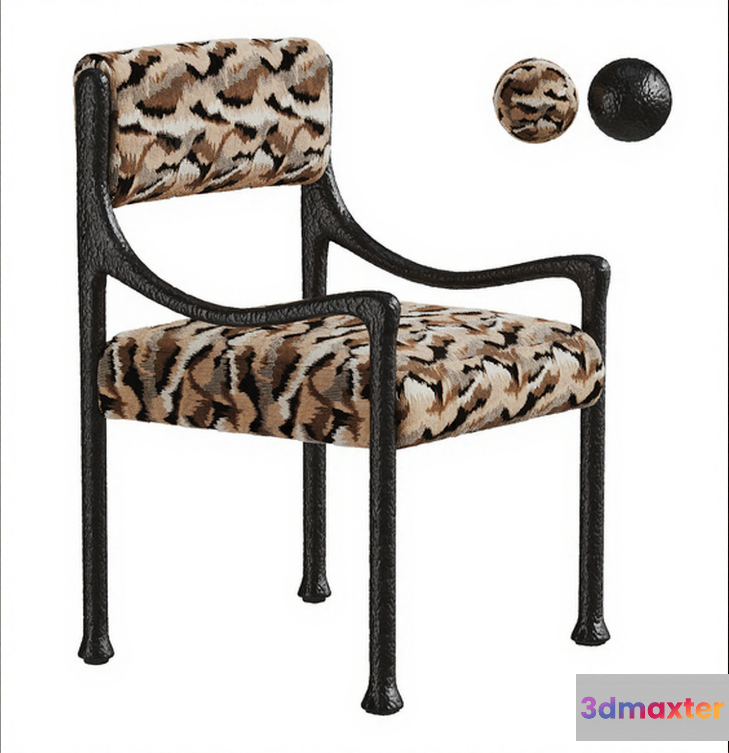 A Black And Tan Chair 3D Model - 3639 - CORONA Render