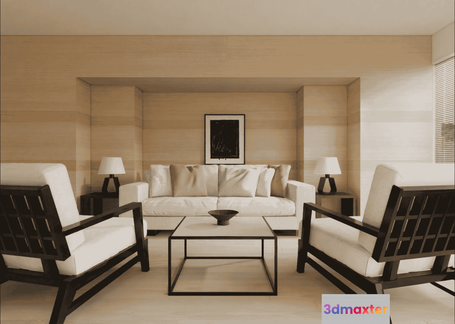 Modern Living Room 3D Model - 14651 - VRAY Render