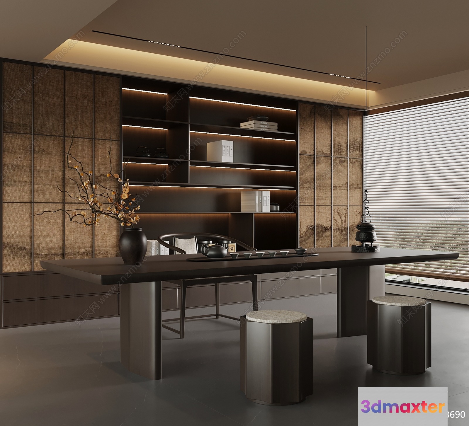 Modern Home Office 3D Model - 12071 - VRAY Render