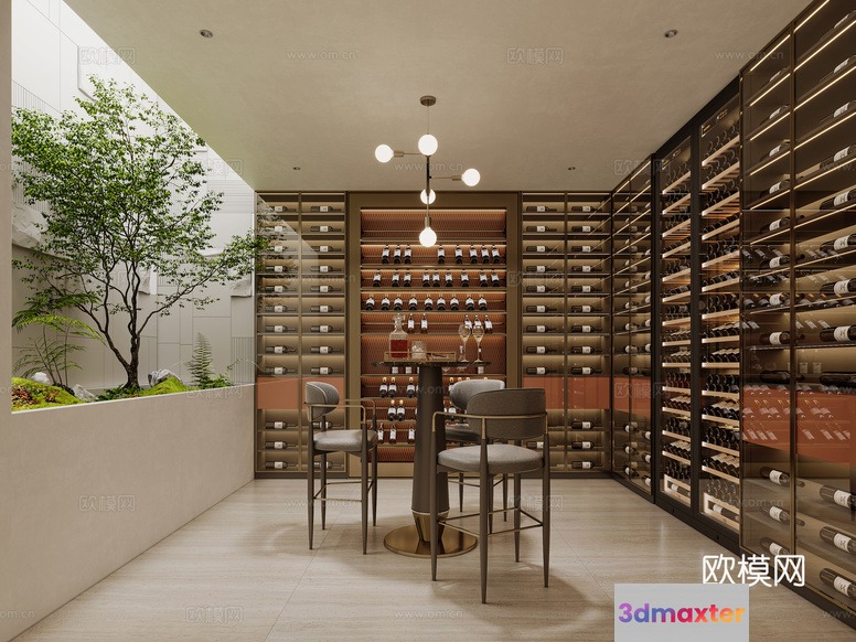 Modern Wine Cellar 3D Model - 6670 - CORONA Render