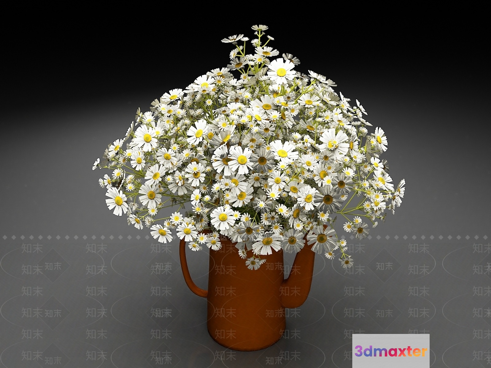 A Vase Of White Flowers 3D Model - 16969 - VRAY Render