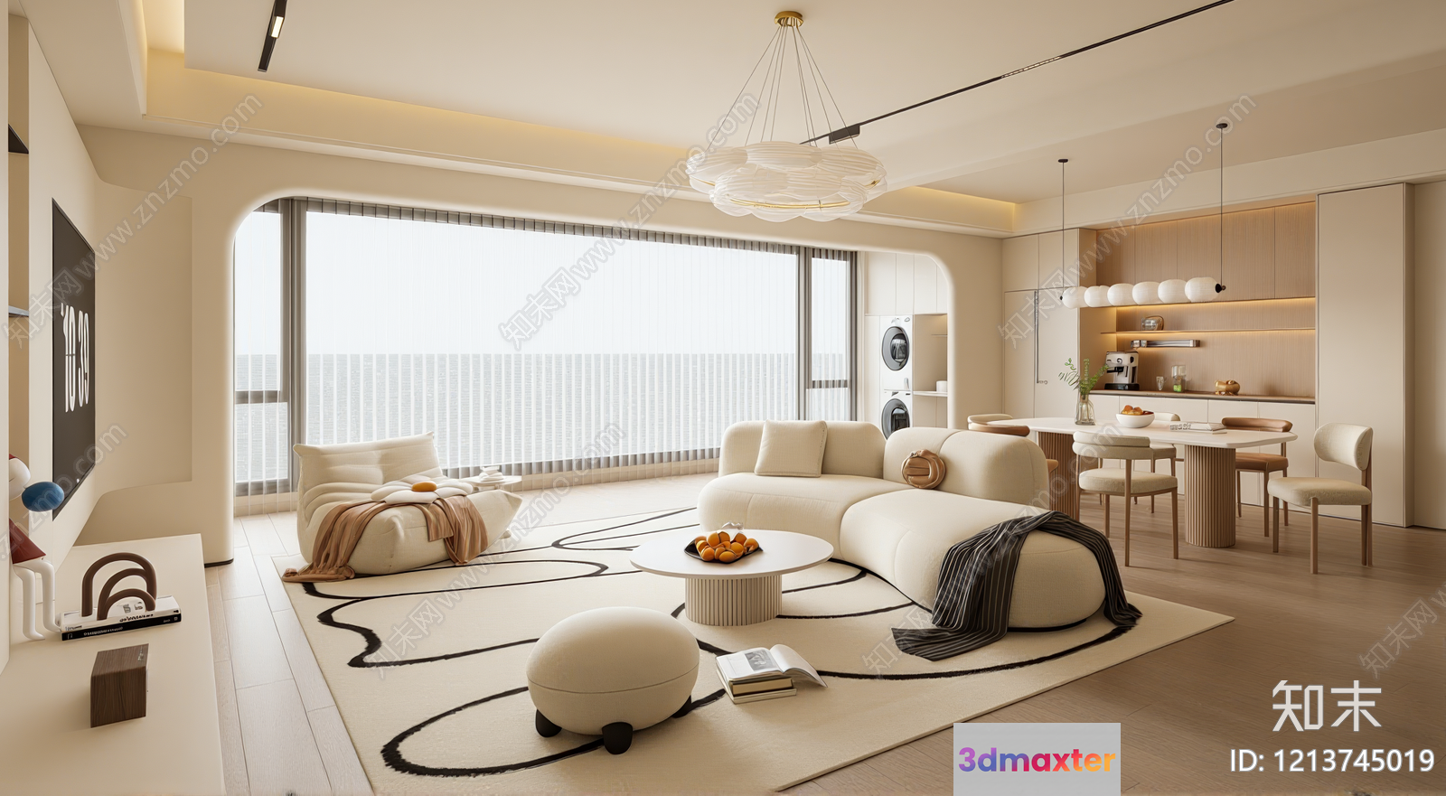 Modern Living Room 3D Model - 12090 - VRAY Render