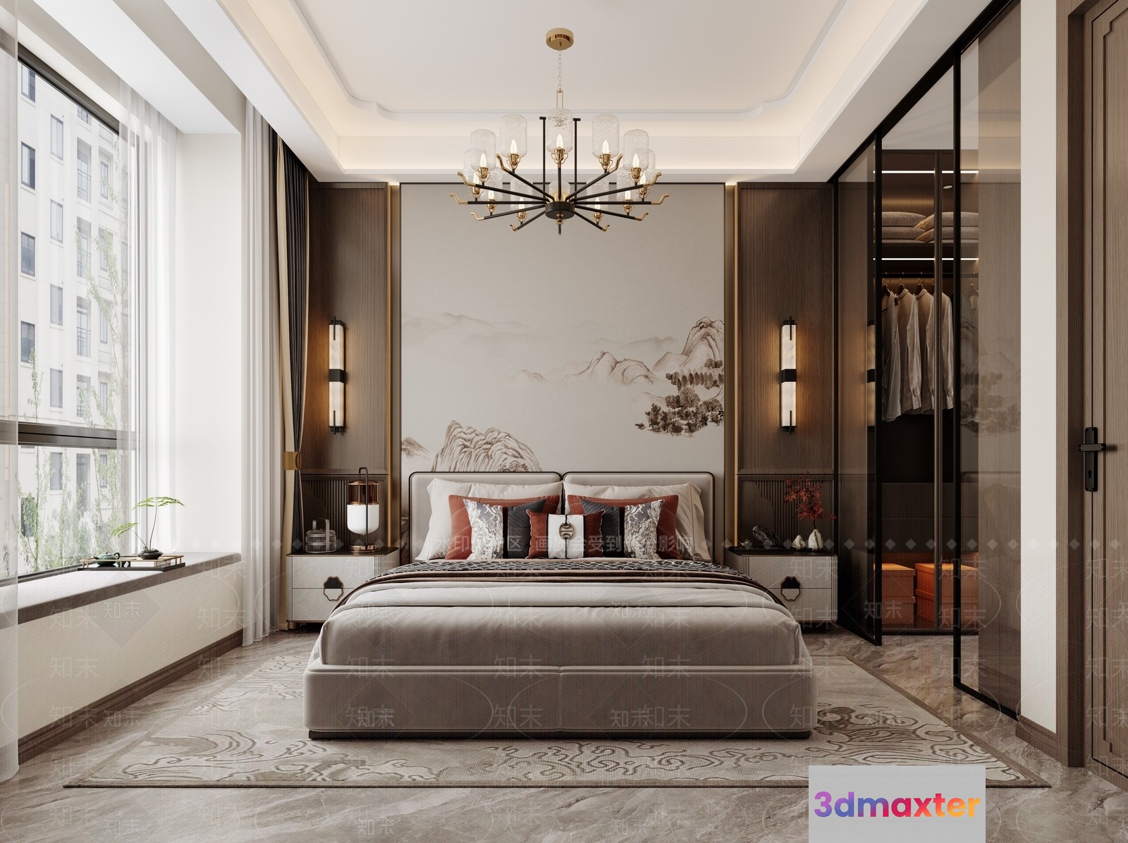 Cozy Modern Bedroom 3D Model - 576 - VRAY Render