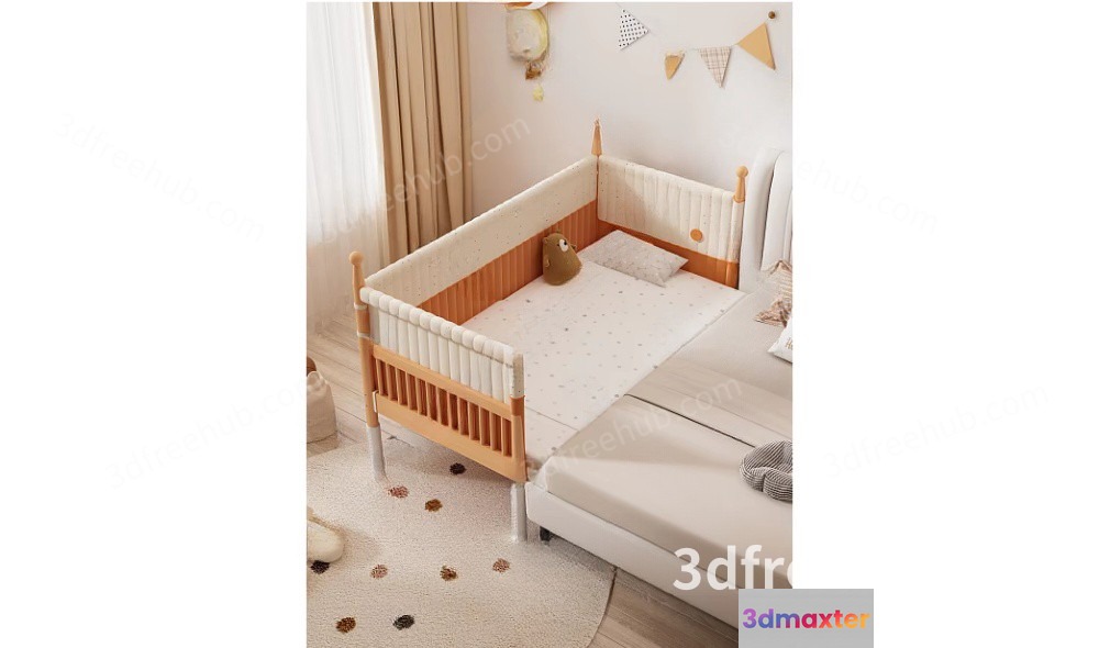 A Baby Crib 3D Model - 18956 - VRAY Render