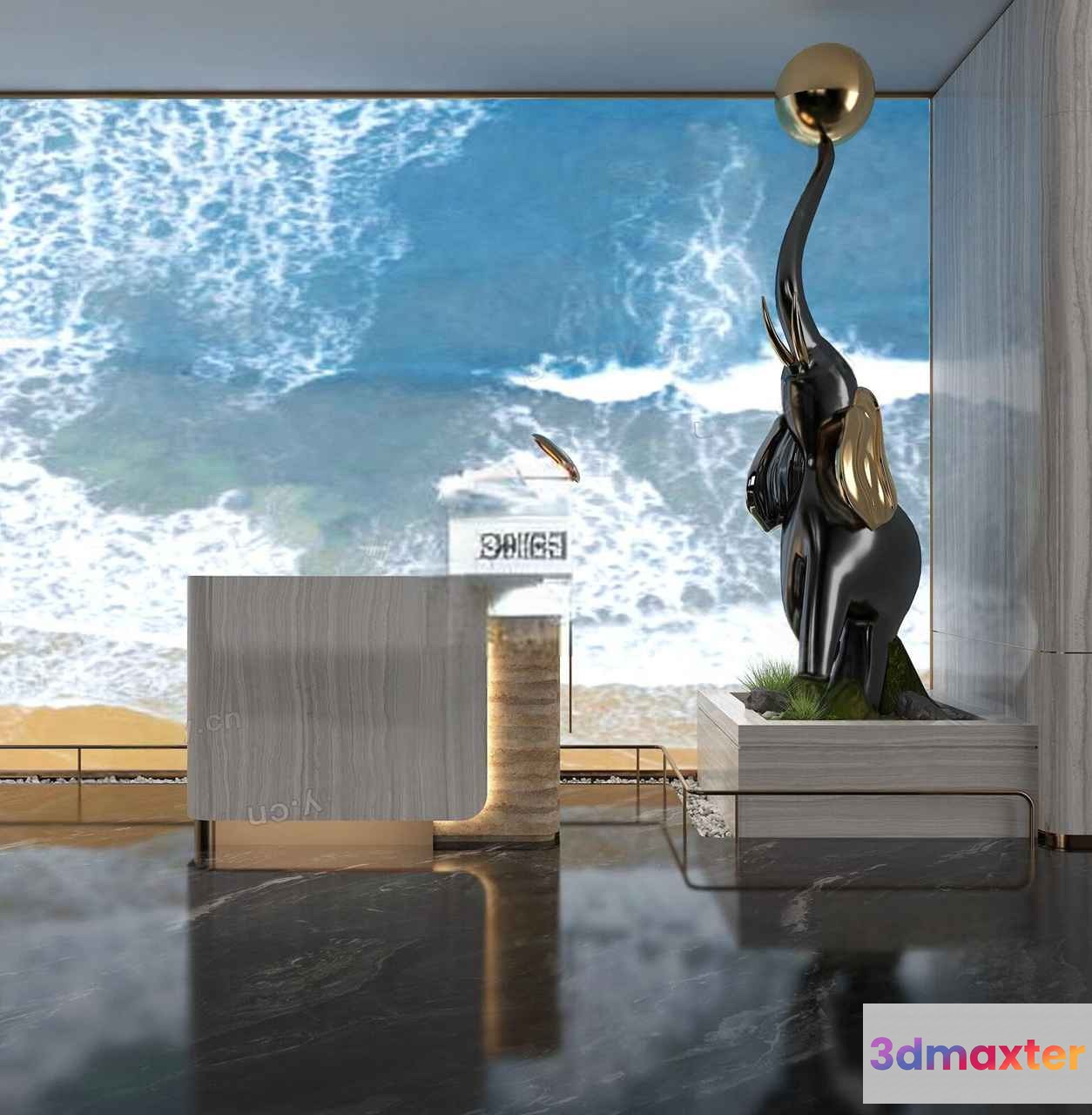 Modern Office Space 3D Model - 2866 - VRAY Render