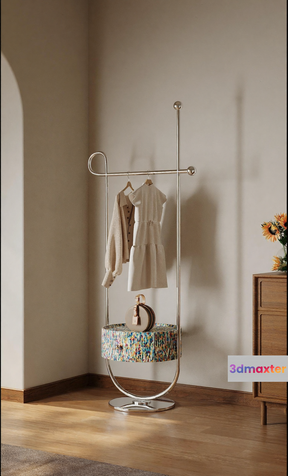 Modern Clothing Rack 3D Model - 12351 - CORONA Render