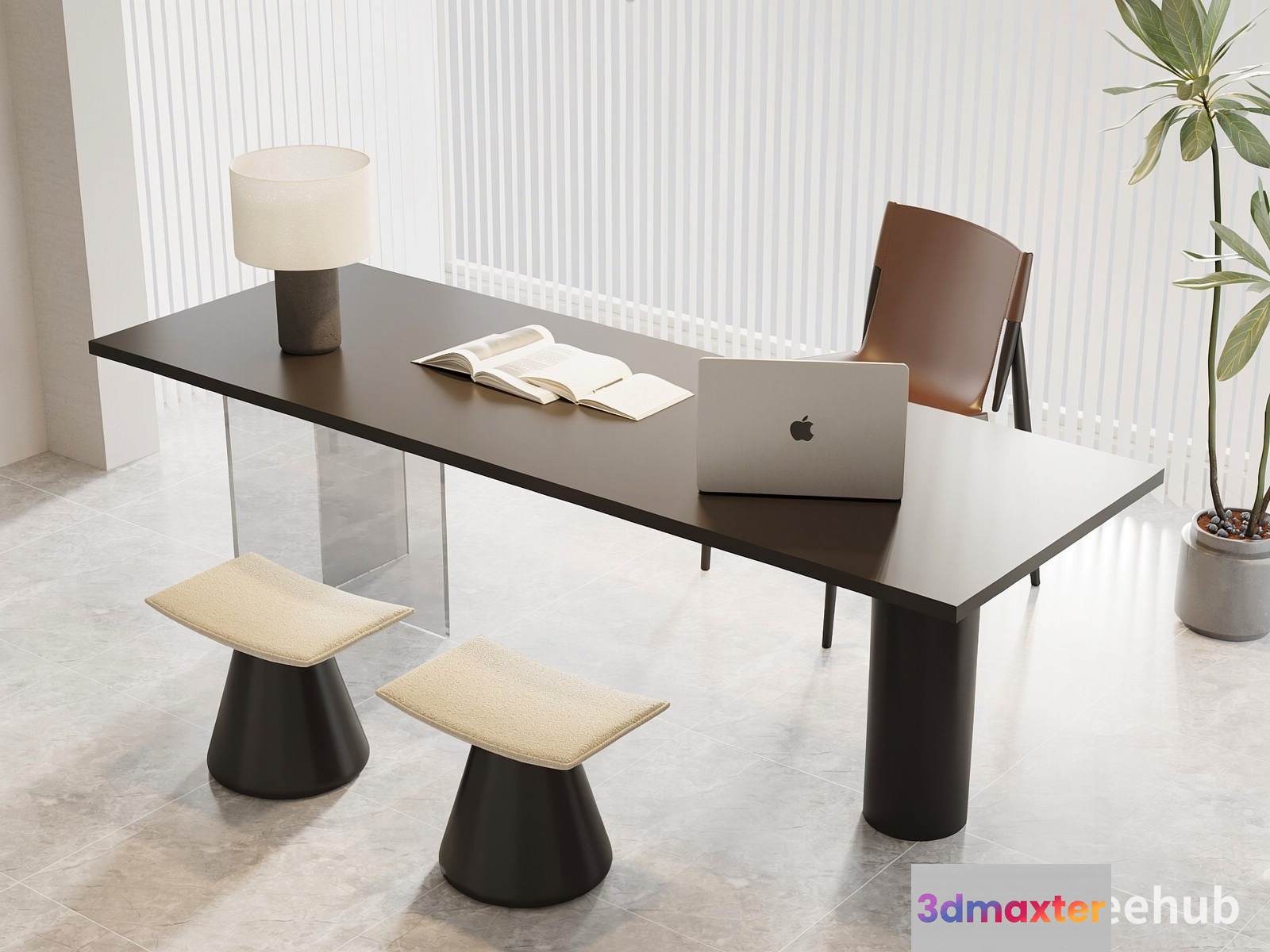 Modern Office Desk 3D Model - 23313 - VRAY Render