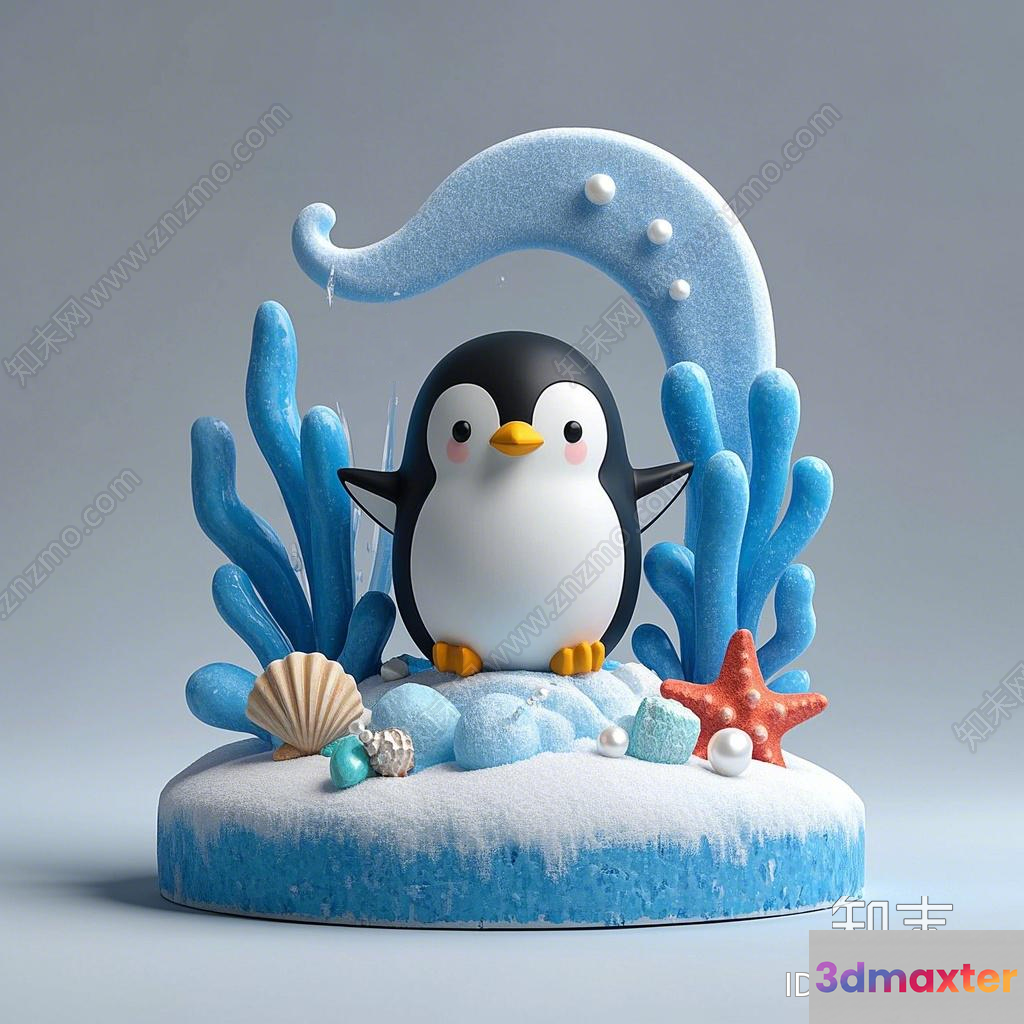 A Cartoon Penguin 3D Model - 21037 - VRAY Render