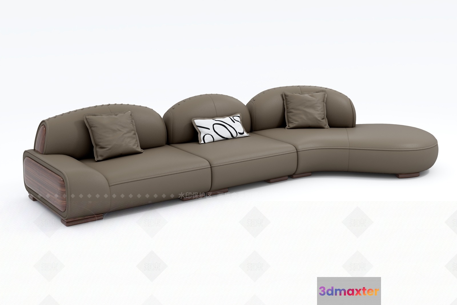 Modern L-Shaped Sofa 3D Model - 18410 - VRAY Render