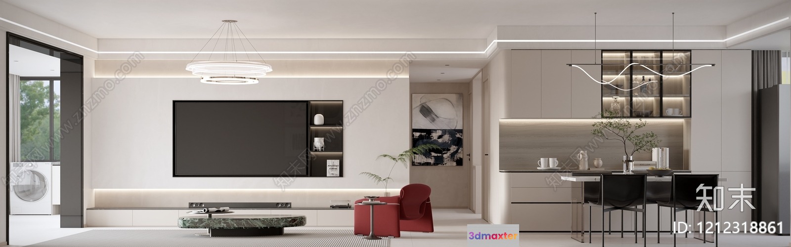 Modern Living Room 3D Model - 9275 - VRAY Render