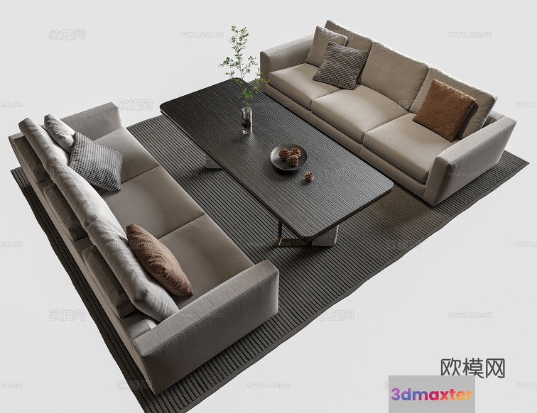 Modern Living Room 3D Model - 11776 - VRAY Render