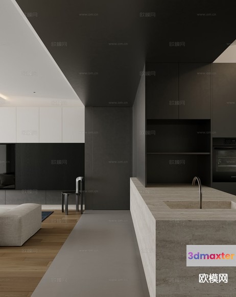 Modern Kitchen 3D Model - 11327 - CORONA Render