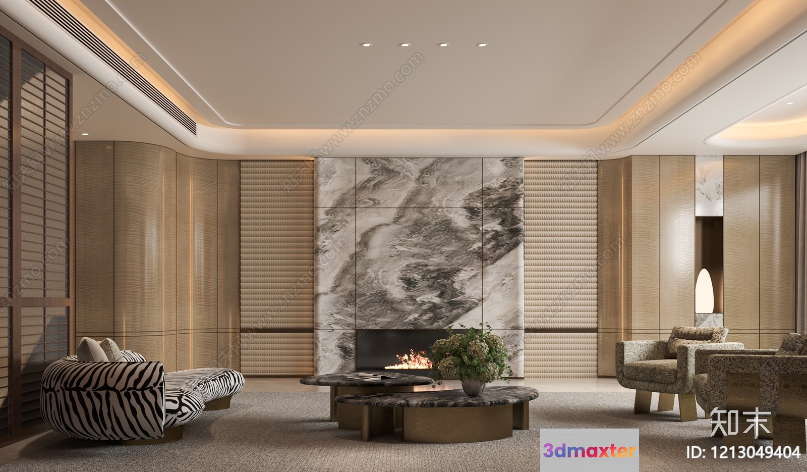 Modern Living Room 3D Model - 4722 - VRAY Render