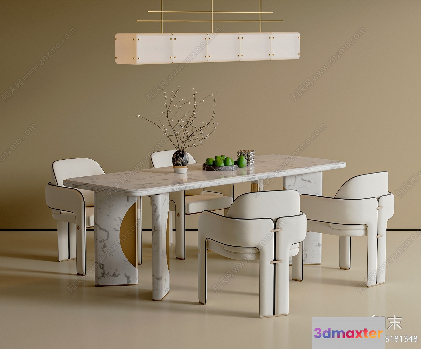 Modern Dining Table 3D Model - 7170 - VRAY Render