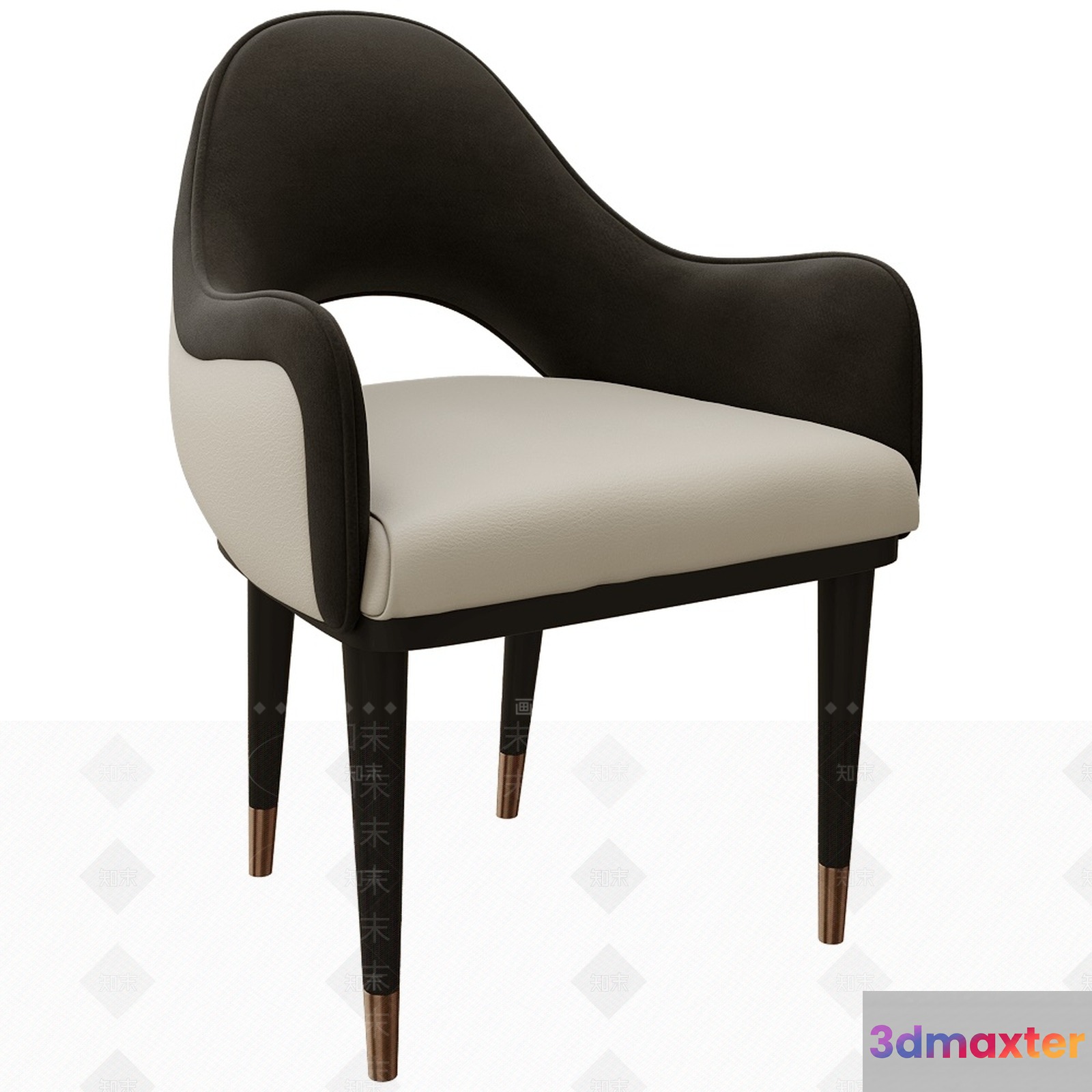 Modern Chair With A Curved Back 3D Model - 6503 - VRAY Render