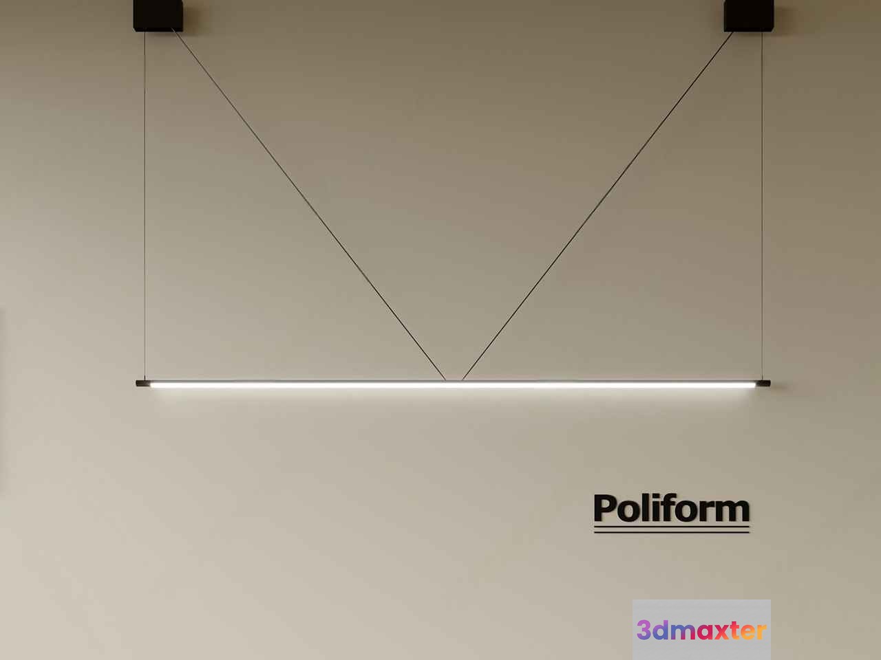Minimalist Light Fixture 3D Model - 8881 - VRAY Render