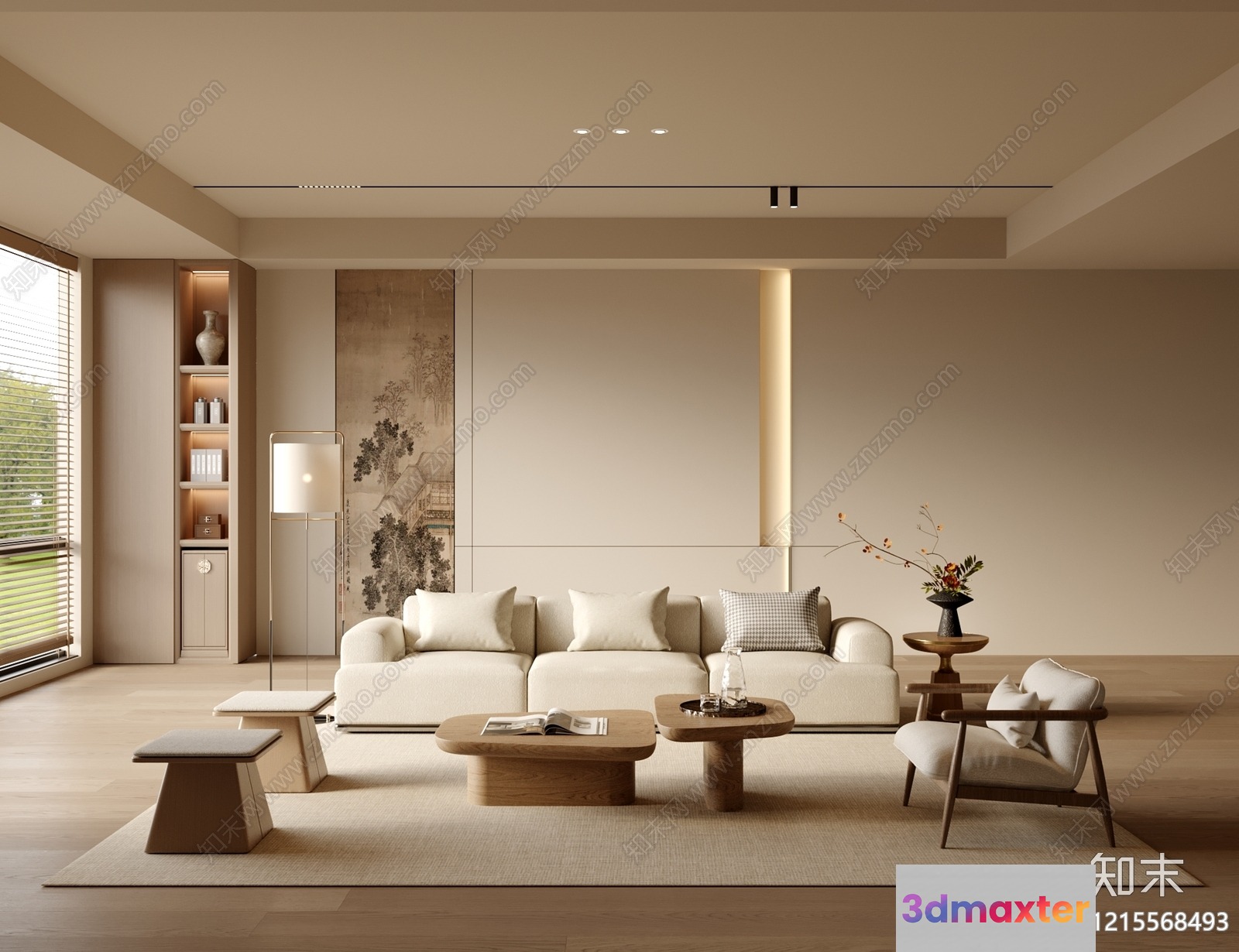 Modern Living Room 3D Model - 10645 - VRAY Render