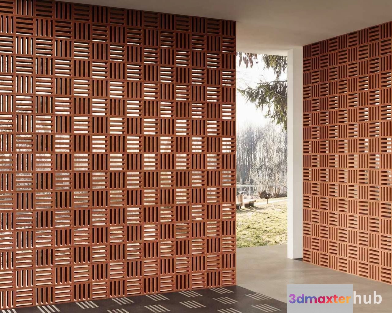 A Modern Wall With A Unique Design 3D Model - 21857 - VRAY Render