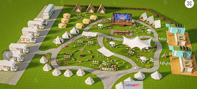 A White Tent 3D Model - 4833 - VRAY Render