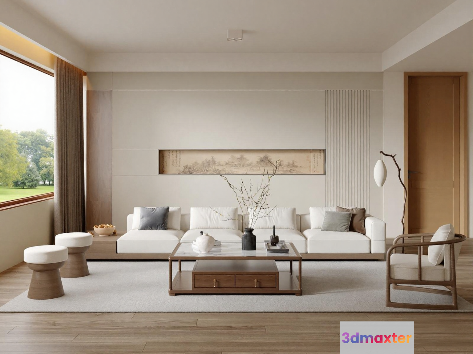 Modern Living Room 3D Model - 5506 - VRAY Render
