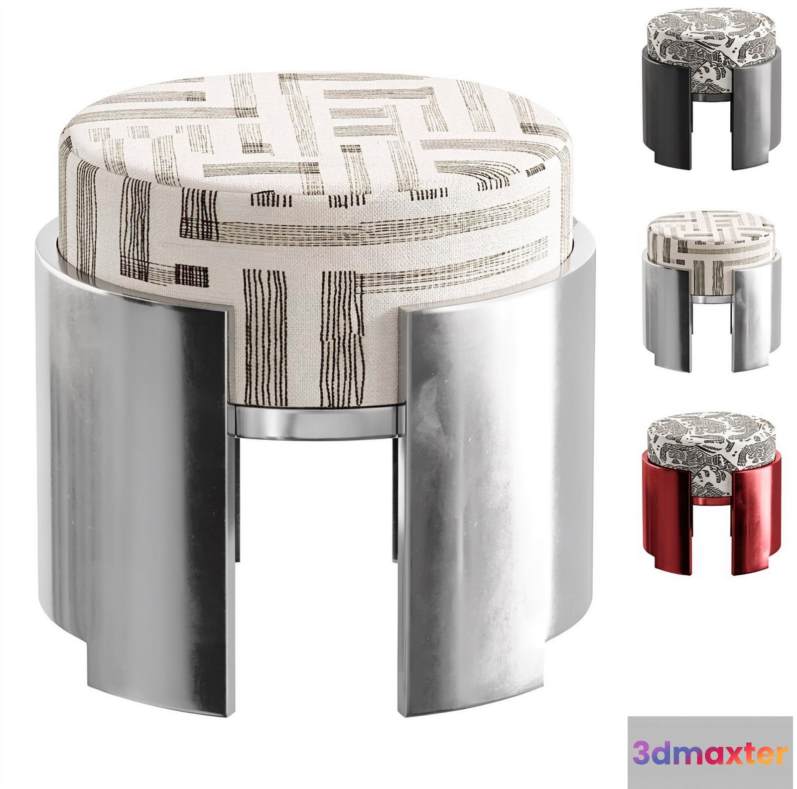 Modern Ottoman Stool 3D Model - 22670 - VRAY Render