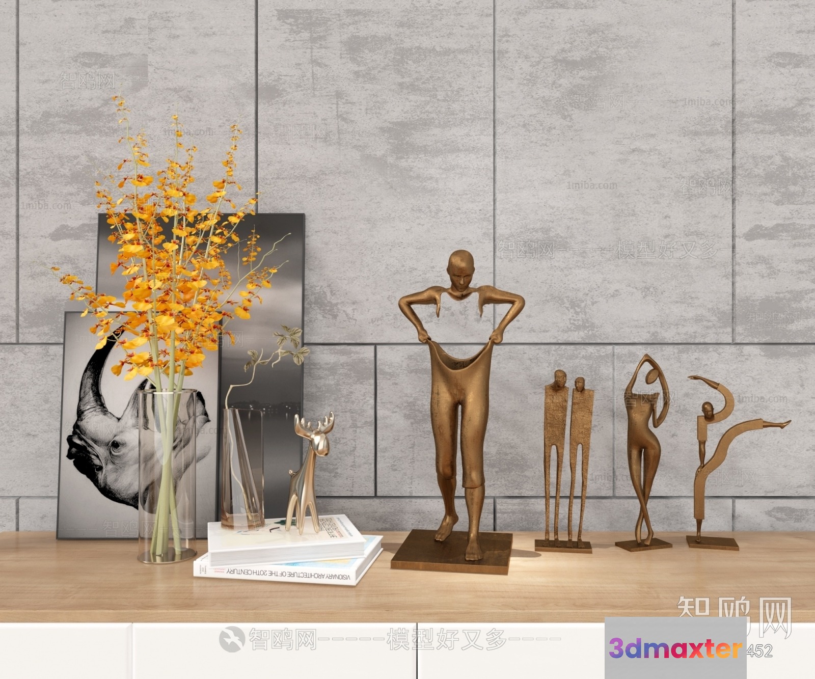 Modern Decorative Art Pieces 3D Model - 18011 - VRAY Render