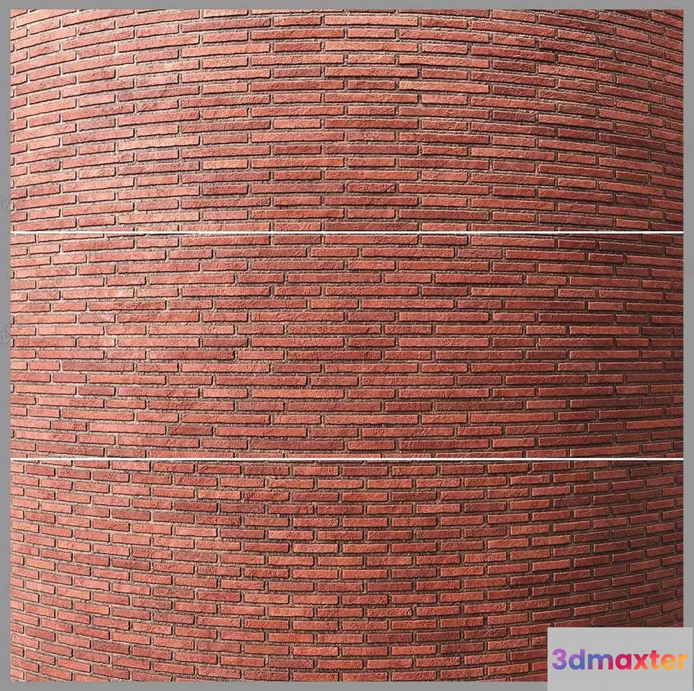 A Red Brick Wall 3D Model - 12751 - VRAY Render
