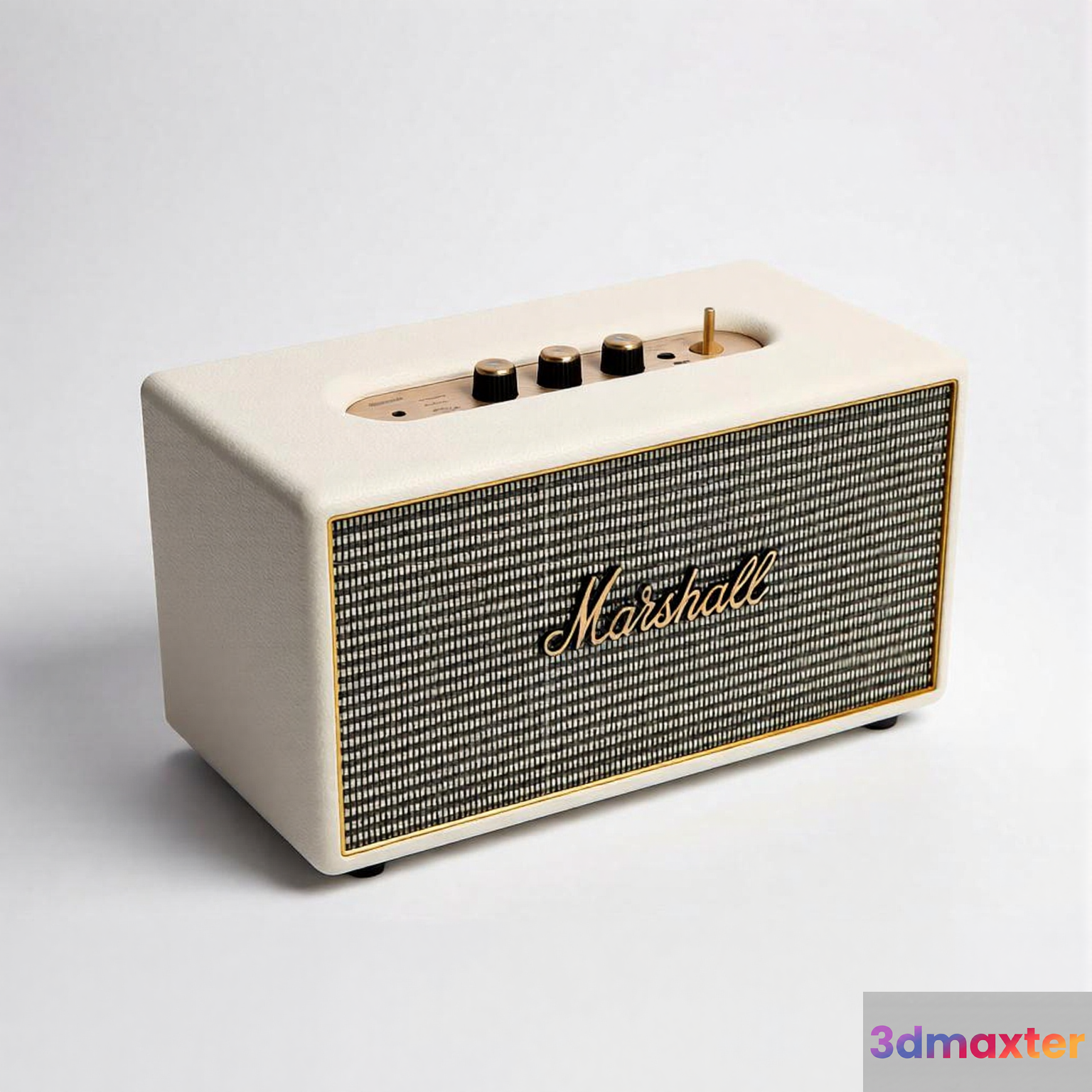 A White Marshall Speaker 3D Model - 542 - VRAY Render