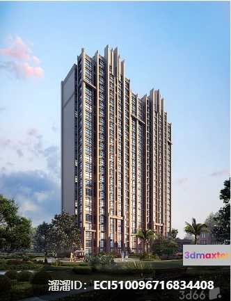 Tall Multi-Story Building 3D Model - 4198 - VRAY Render