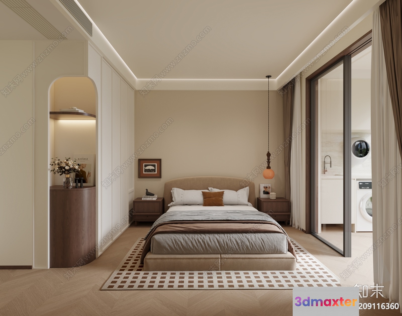 Cozy Bedroom 3D Model - 9106 - VRAY Render
