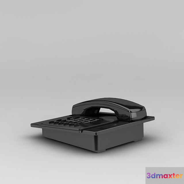 A Black Telephone 3D Model - 6133 - VRAY Render