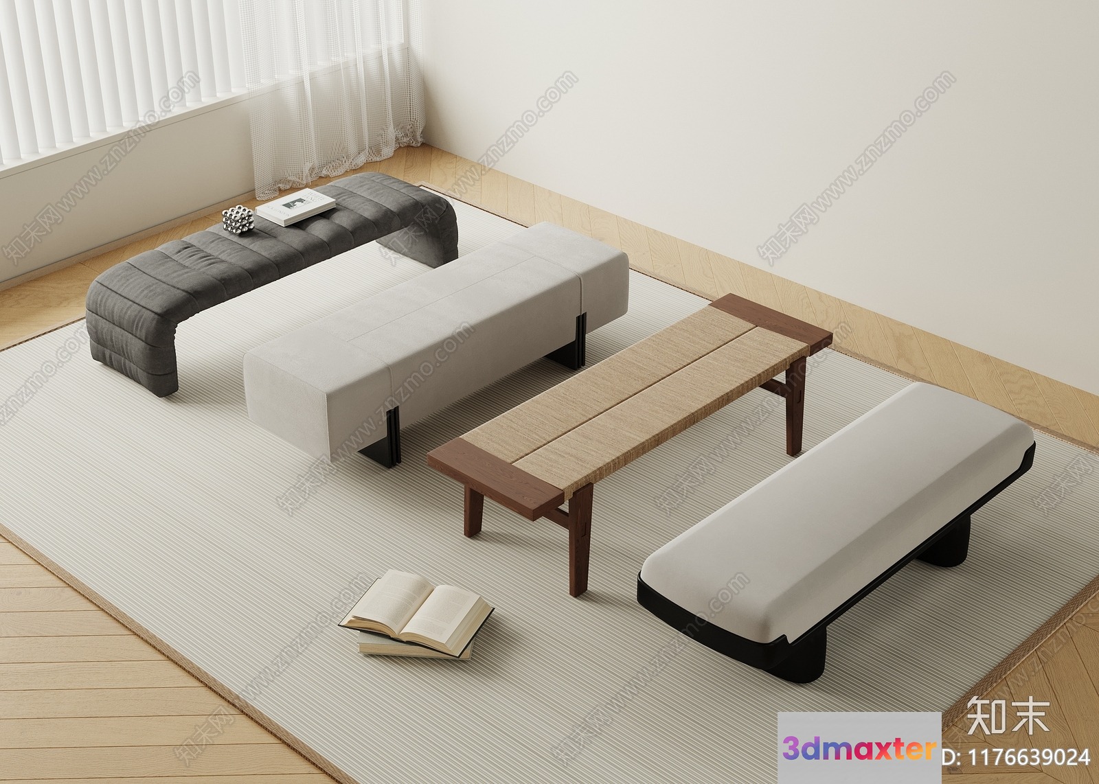 Modern Japanese Living Room 3D Model - 2306 - VRAY Render