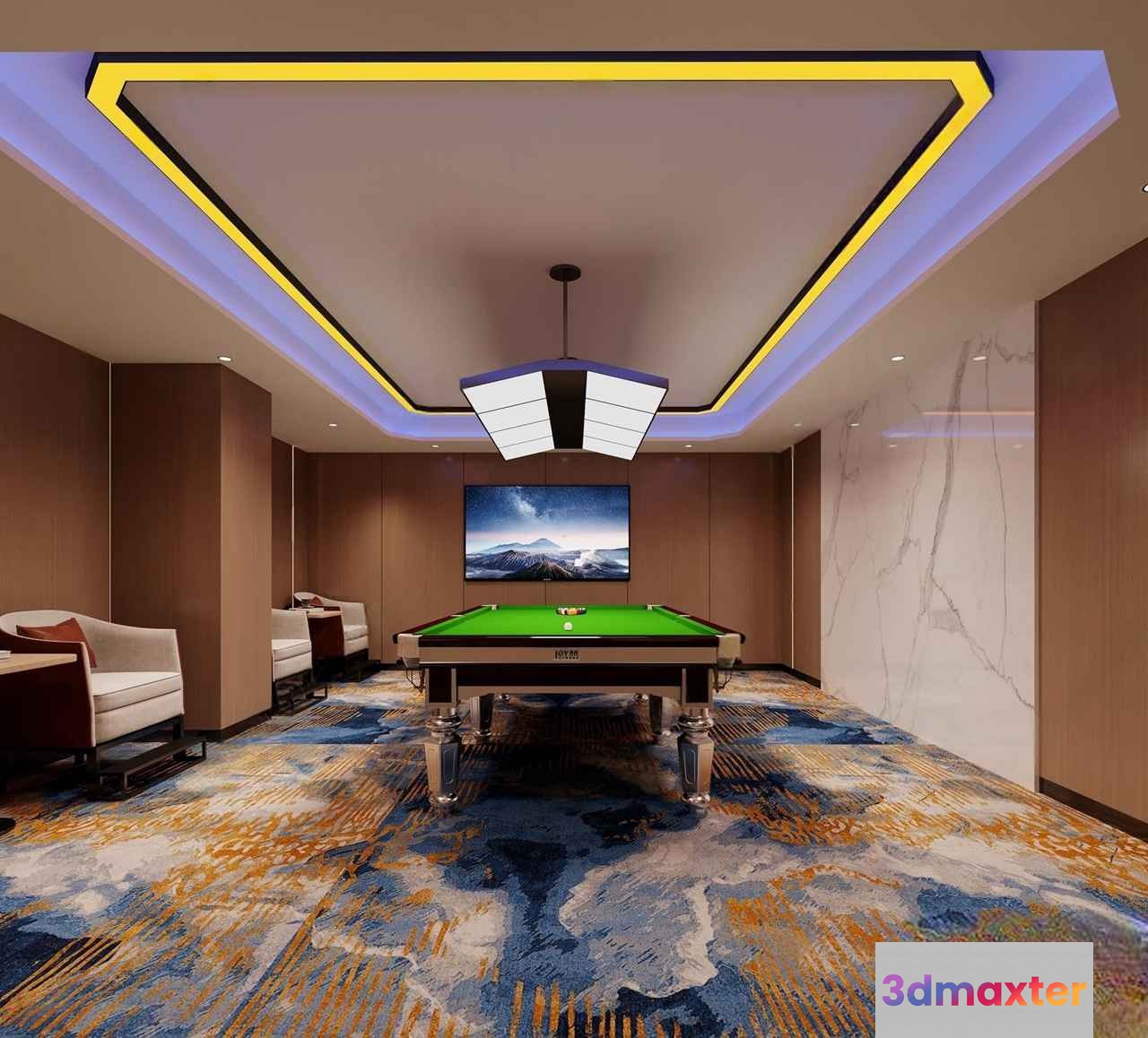 A Pool Table 3D Model - 7976 - CORONA Render