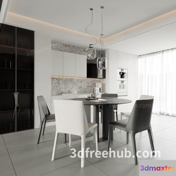 Modern Dining Room 3D Model - 21865 - VRAY Render
